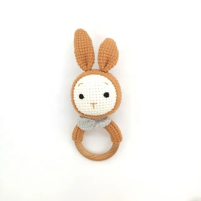 Wholesale 100% Handmade Crochet Couple Bunny Amigurumi Doll for baby with CE certification