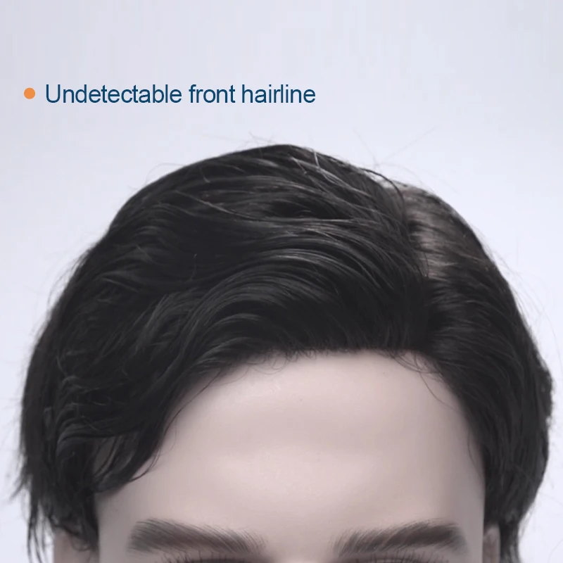  New times hair 0 03 ультратонкая кожа ПУ натуральные передние волосы человеческие мужской парик системы накладных