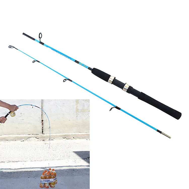 Chinese made fiberglass offshore saltwater spool set and EVA handle 2 section solid Luya fishing rod