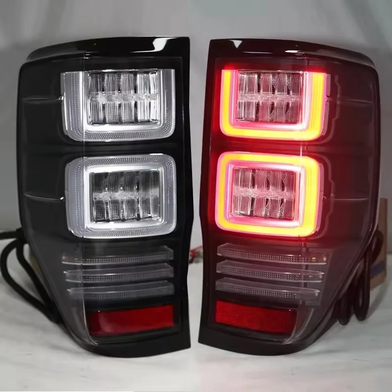 YBJ car accessories rear Driving + Brake+Turning+fog+reverse light For Ranger T6 Double Cab 2012-2015 LED taillight