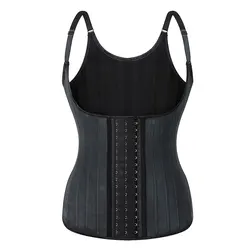 Hot Sale Women Zip Spaghetti Straps Rubber Belt Glossy Latex Shapewear Vest Corset