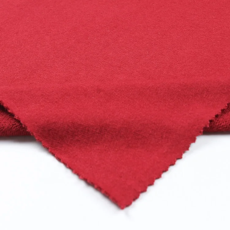 95%R 5%SP knitted warp french terry high quality red rayon fabric dyed