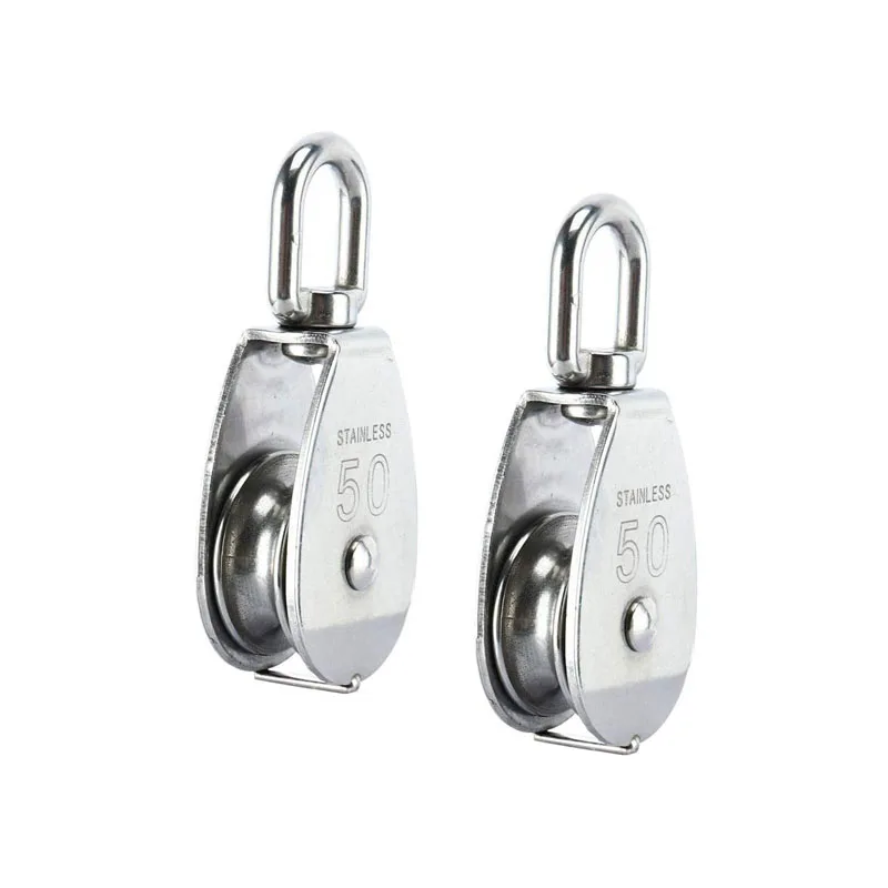 marine High Quality 316 Stainless Steel Pulley Sailing Block Kayak Nylon Swivel Pulley