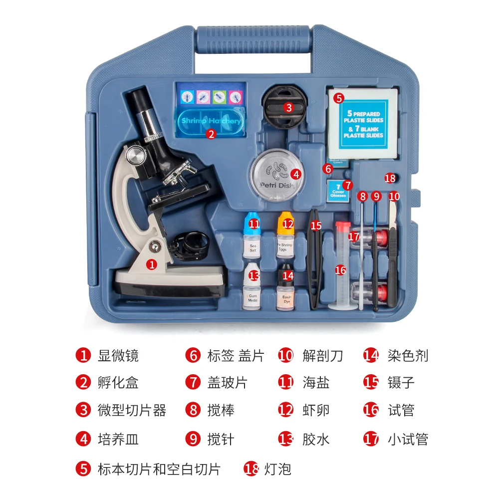 Premium Educational Toys Microscope for Kids High Quality Microscope Toy Set High Simulation Microscope Tool Kit