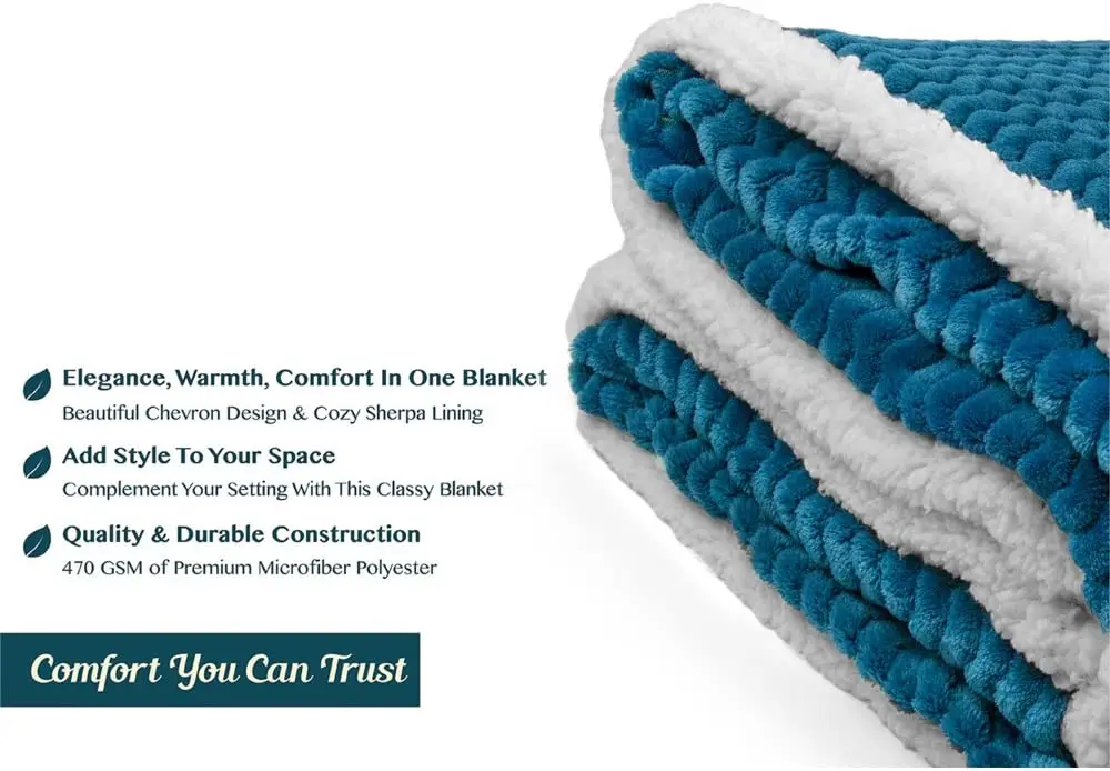 Custom Sherpa Throw Fleece Blanket For Couch Thick Fuzzy Warm Soft Blankets And Throws For Sofa