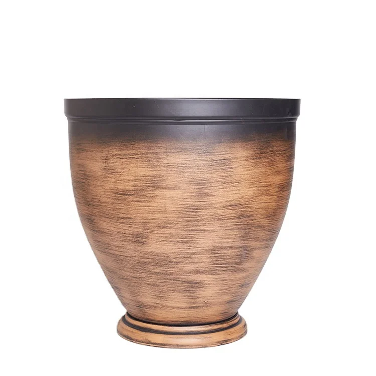 Home garden decorative indoor antique Vintage style large size resin plastic flower plant pot planters with saucer
