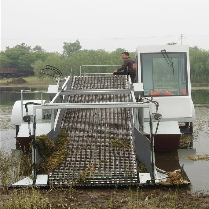 Underwater Boat Harvesting Machine Aquatic Weed Harvester Ship/ Weed Cutting Ship Trash Skimmer factory