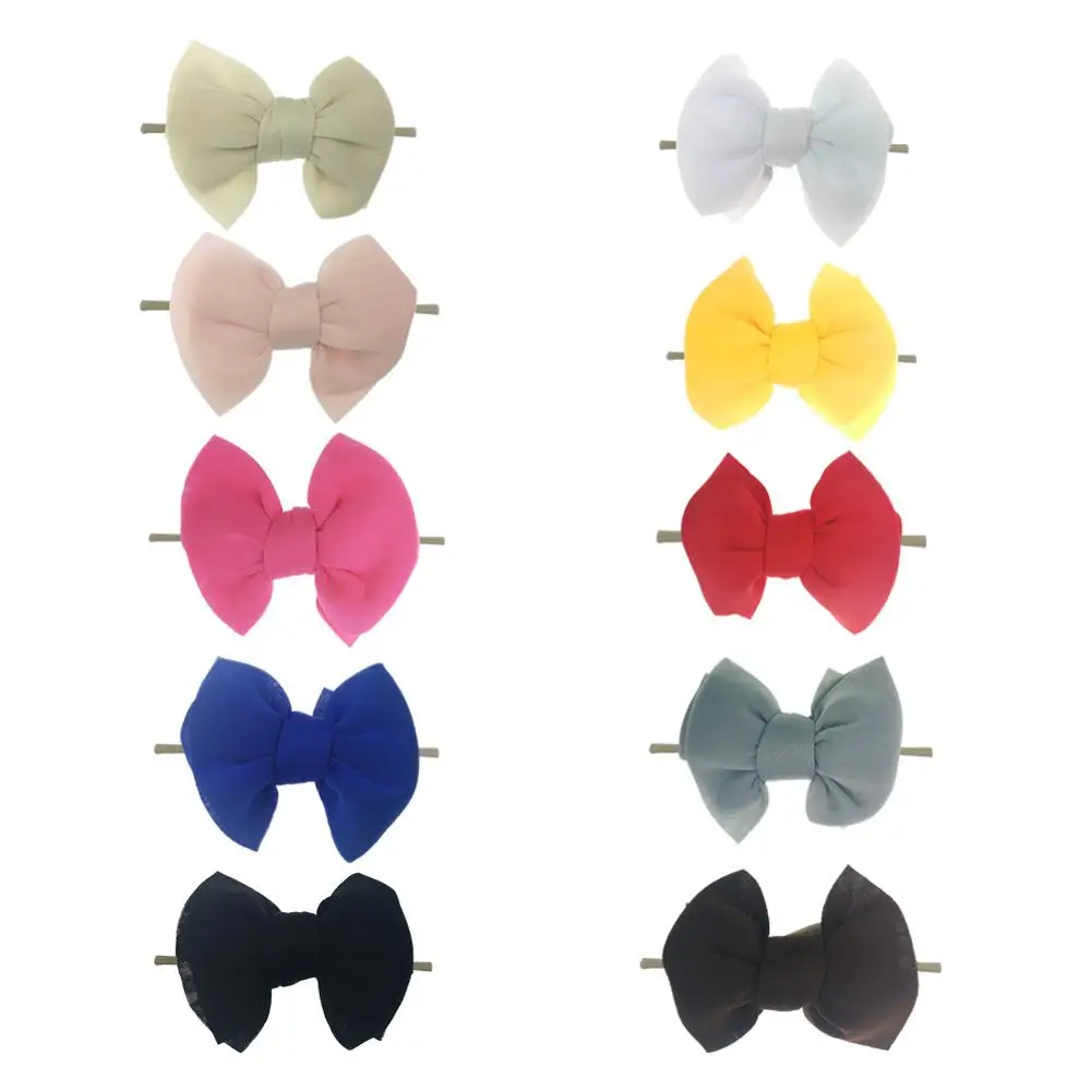 
20 Colors Baby Girl Space Cotton Headband Fashion Soft Candy Color Bohemian Bow Girl Infant Hair Accessories Headband 