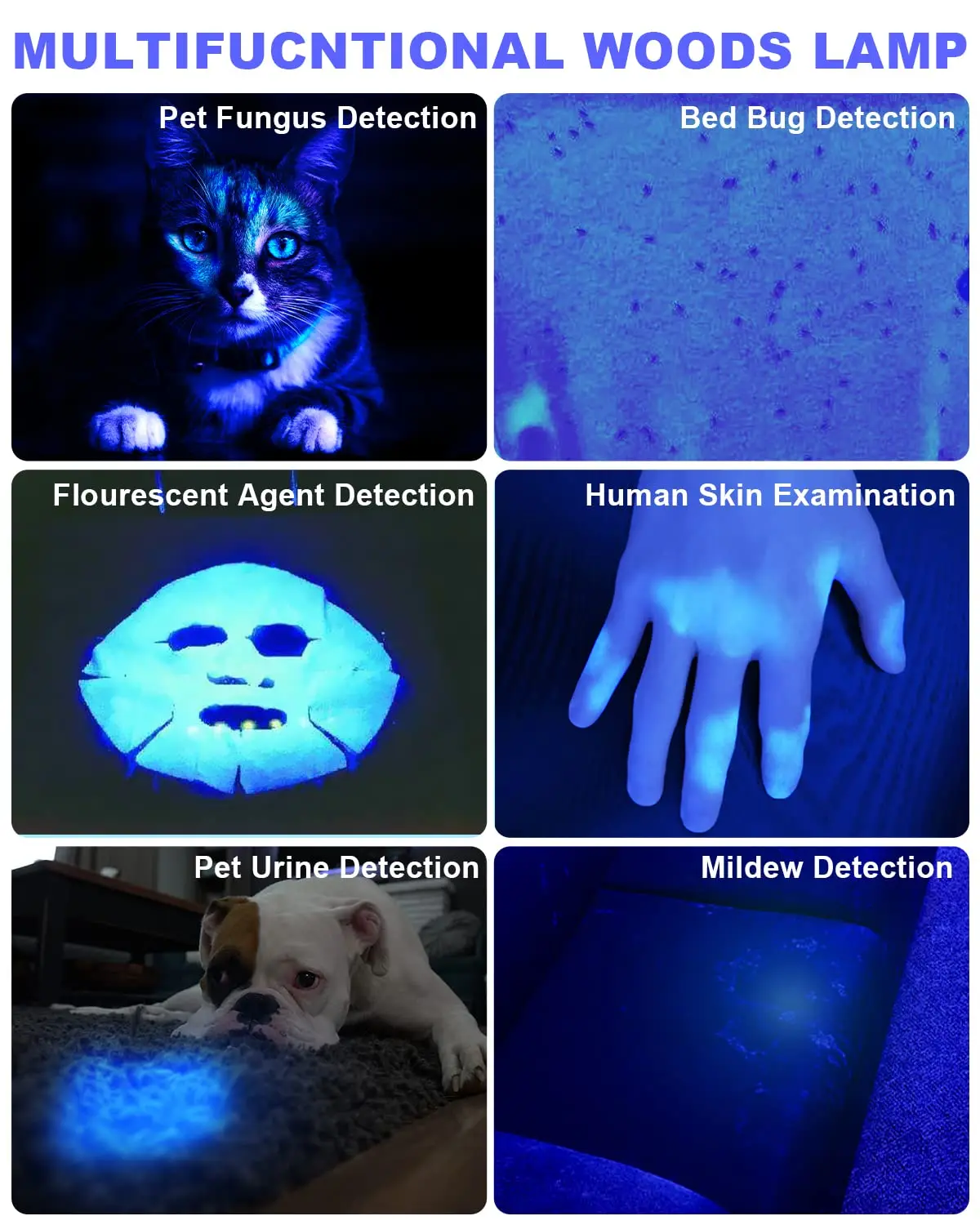 2024 Home Use Korean Animal Medical Rechargeable Detector Professional Facial Uv Magnifying Portable Woods Lamp Skin Analyzer