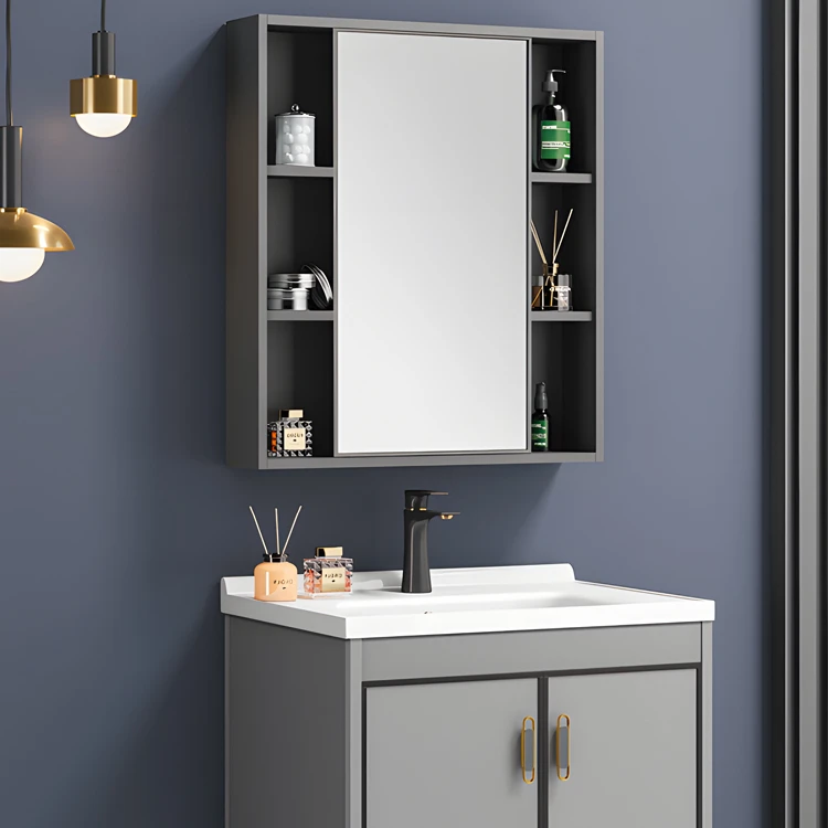 Wall mounted european style luxury mdf design makeup floating wash basin stainless steel hinge modern bathroom cabinet vanity