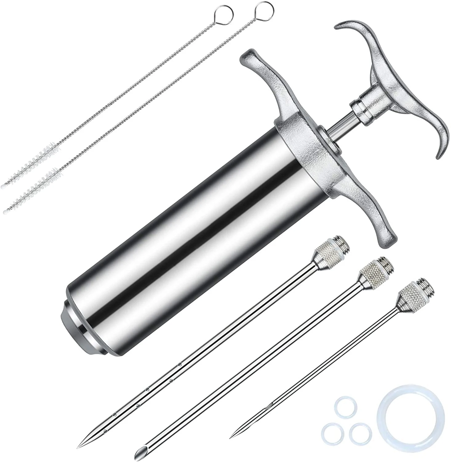 Easy to Use bbq steak meat and poultry seasoning marinade injector syringe stainless steel marinade injector kit 3 needles