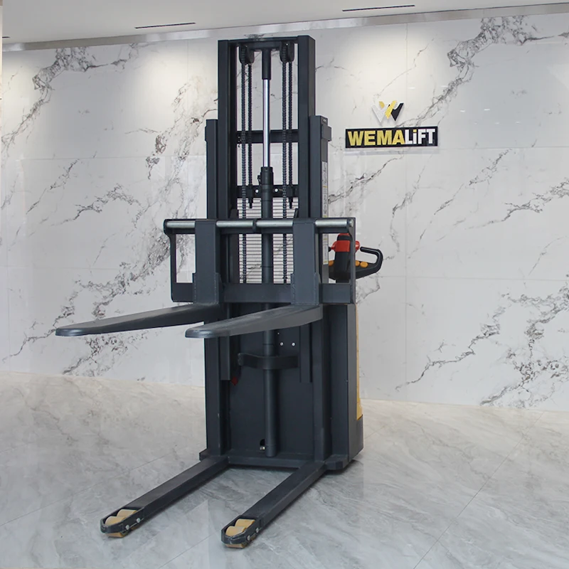 CDDE 1500kg full electric stacker 85AH battery walkie model forklift electric pallet stacker