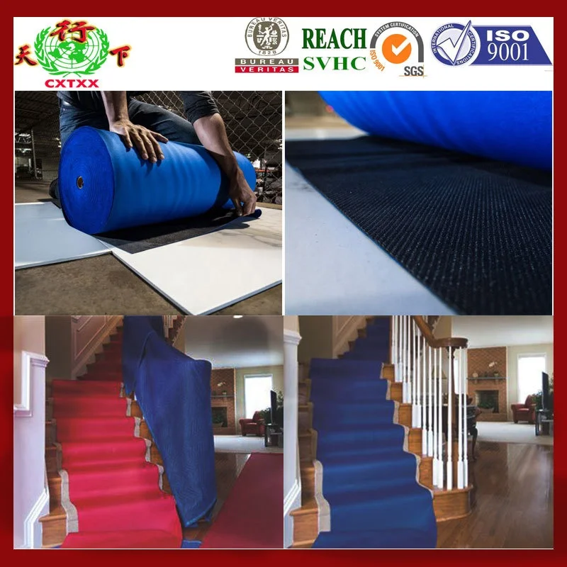 Factory Direct Red Blue Neoprene Floor Runner With 12/15/20/180ft Length Custom Size Packaging Box