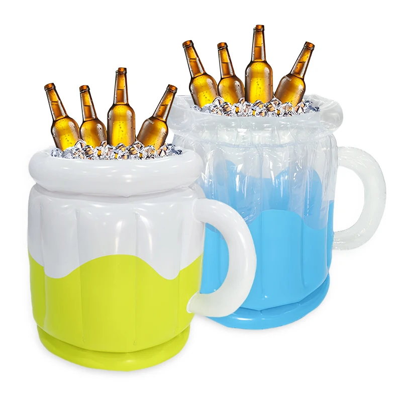 Inflatable Beer Ice Bucket Tray PVC Cooler for Beach Pool Party Wine Drinks Cooling Bucket