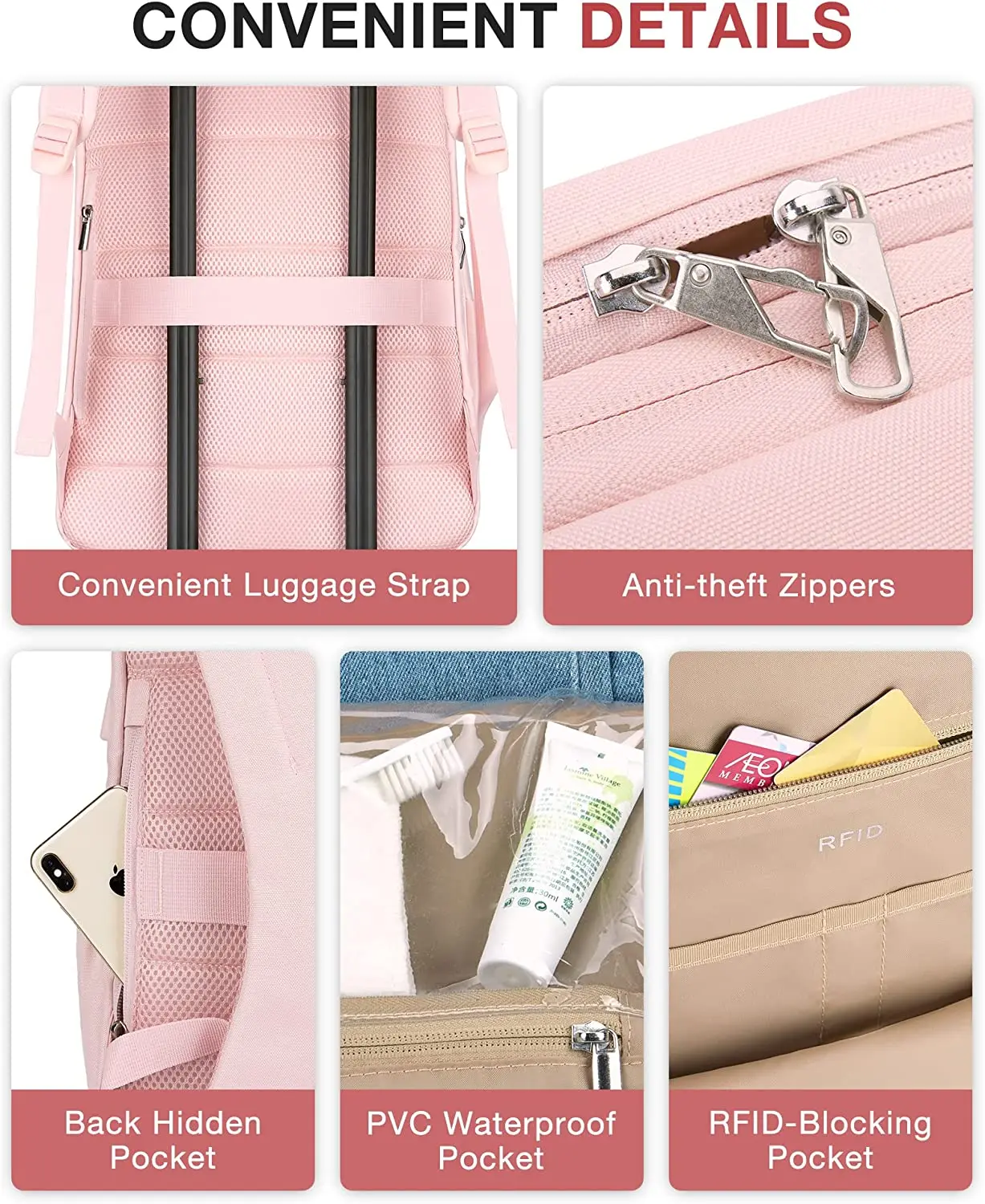 Super Large Water Resistant USB Accessible Travel Laptop Backpack for Business Work PC Material Casual Daypack with Free Sample