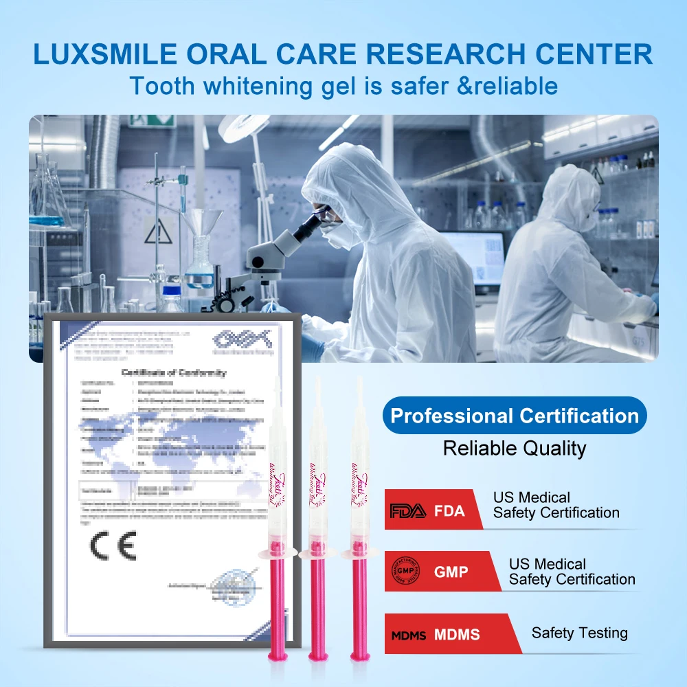 Luxsmile Wireless Whitening System Led Light Private Logo Dental Customized Home Use Teeth Whitening Kit for Whiten Teeth