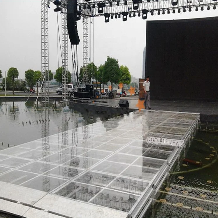 
Acrylic Wedding Stage Recycled Tempered Glass Aluminum Alloy Stage 