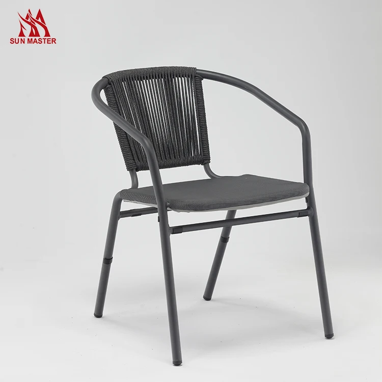 Outdoor Space Sets Patio Bistro Furniture Elastic Rope Chair and Garden Dining Chair with Table by Hand