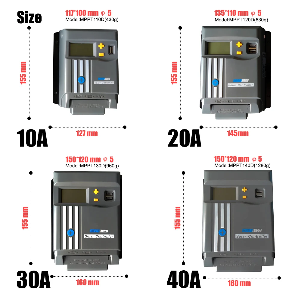 Solar MPPT Charge Controller 10A 20A 30A 40A Solar Panel MPPT LCD Display With WIFI 12V/24V Auto Battery Regulator Dual USB