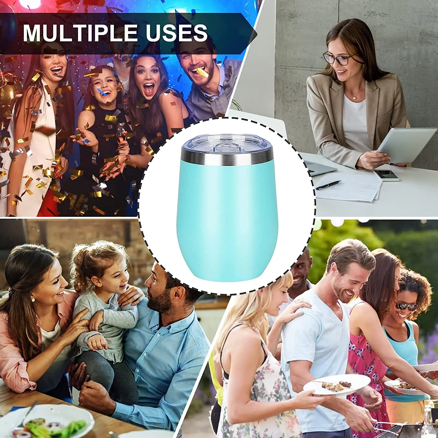 12oz Egg Tumbler Camping Mug For Hot Drinks Double Wall Vacuum Insulated Cup With Lid Stainless Steel Wine Tumbler Mugs