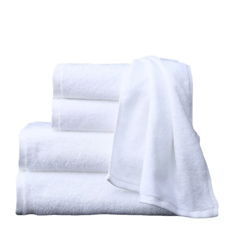 Hotel and meeting use 100 cotton excellent water absorption plain towel bath linen customize size towel set