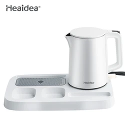 Heaidea Hotel used stainless steel 0.8l electric water tea kettle with tray set