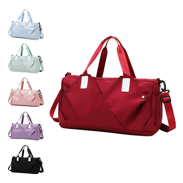 Fashion Daily Large Capacity Wholesale Woman Waterproof Sports Bags For Gym Outdoor Overnight Zipper Short Journey Duffel Bags