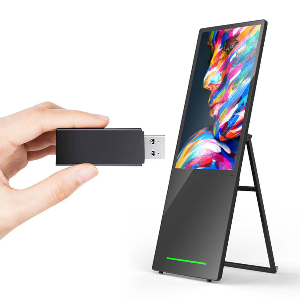 43 inch removable portable advertising signage ultra slim lcd android freestanding digital posters