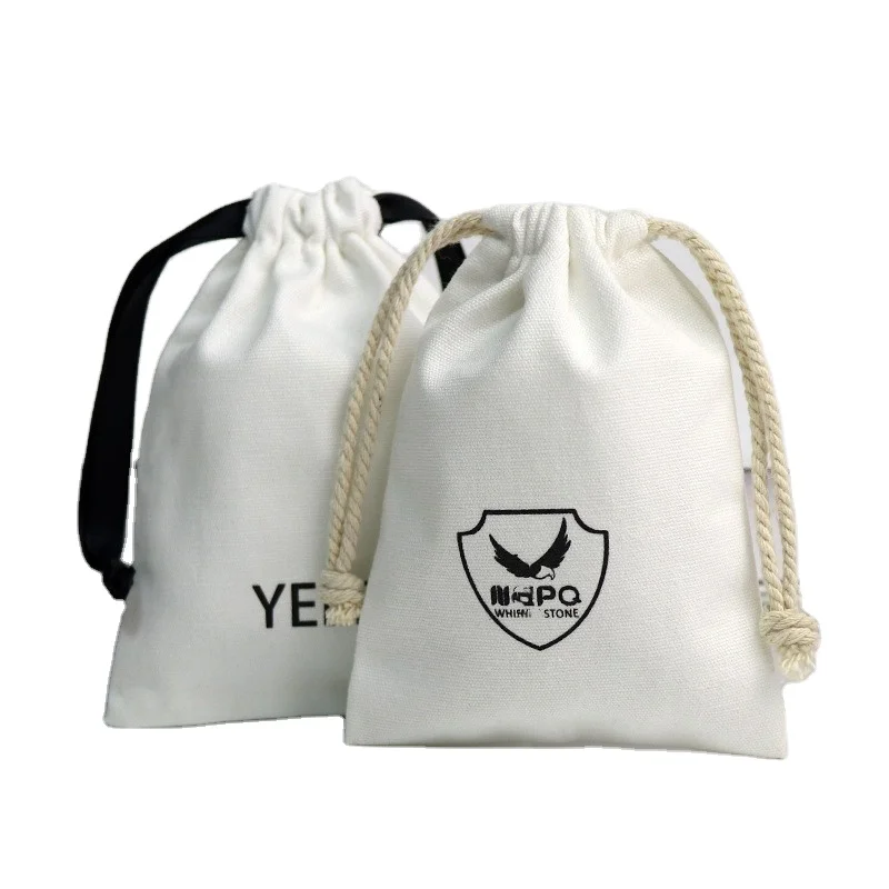 OEM Cotton Canvas Linen shoes cosmetic tools storage dust bag Drawstring Bag