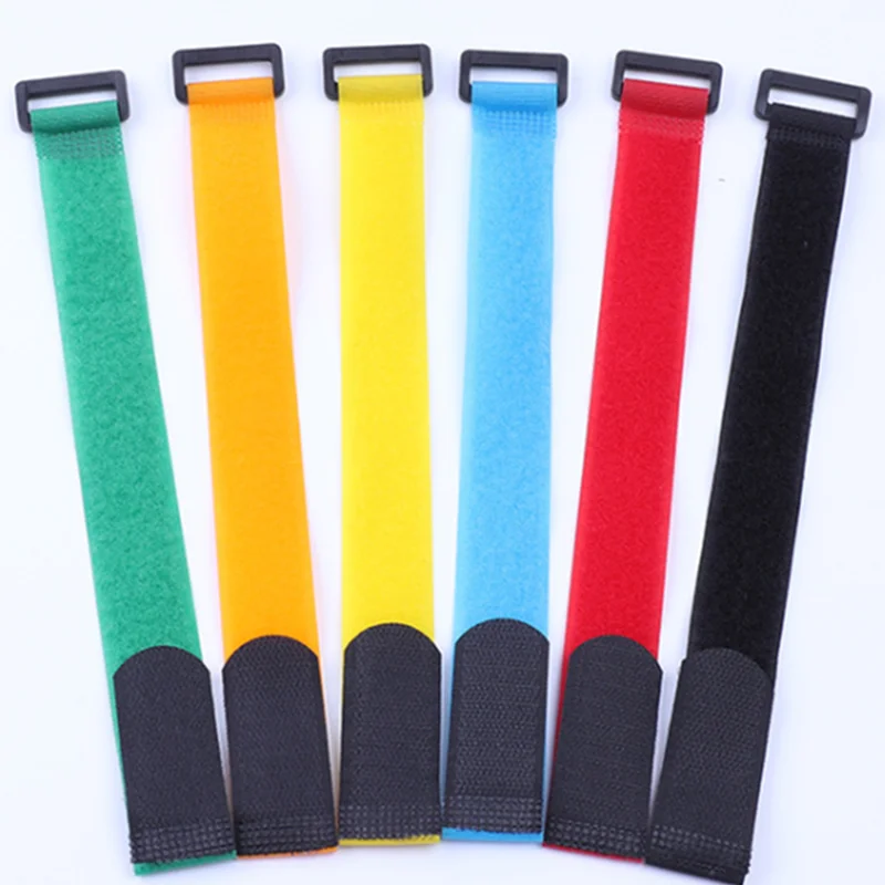 Reusable Custom Logo Hook And Loop Cable Tie Cinch Buckle Strap