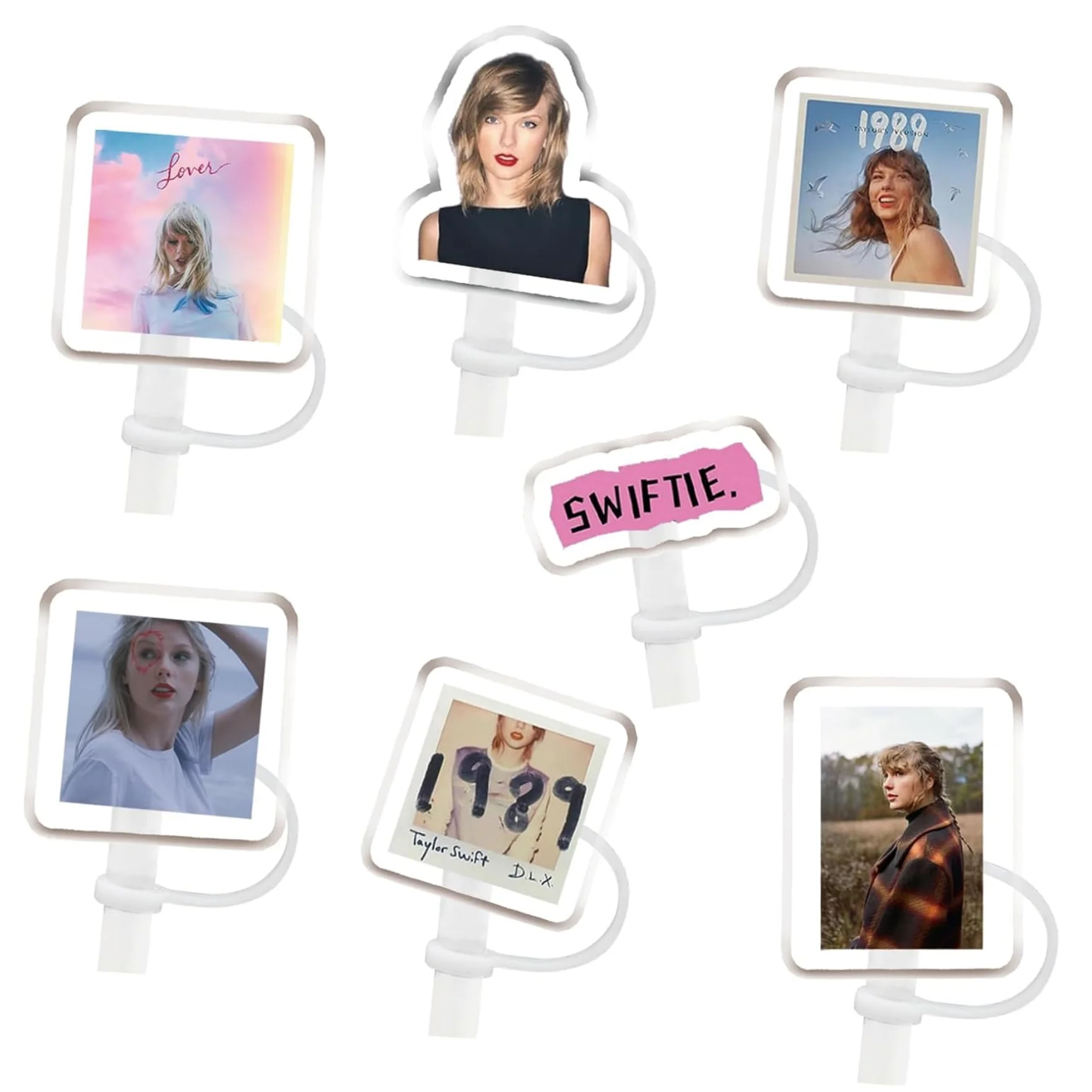 8mm 10mm Custom Designer Plastic Clear Tumbler Cups Accessories Straw Topper Taylor Smile Face BPA Free Acrylic Straw Topper