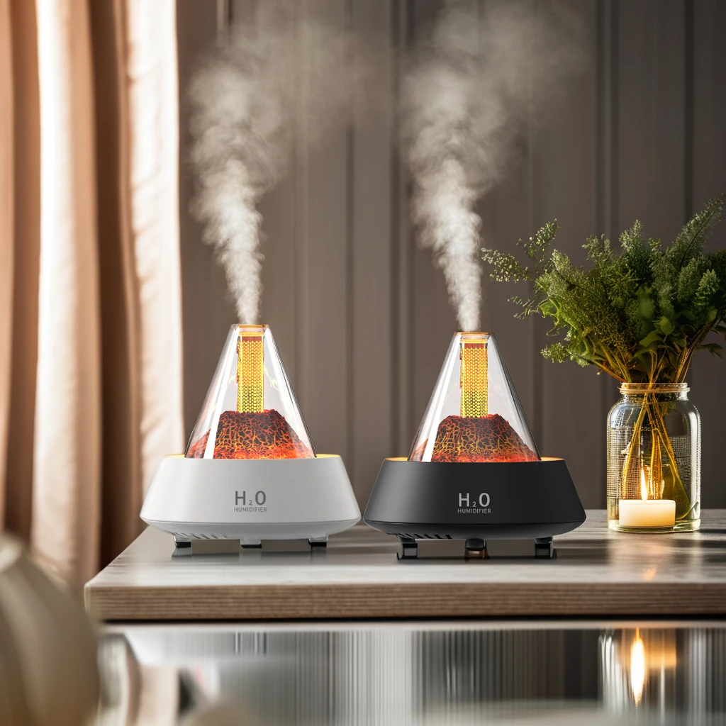 Creative 80ml Portable Ultrasonic Essential Oil Diffuser,Yoga Relax USB Simulated Lava Volcanic Household Humidifier Diffuser