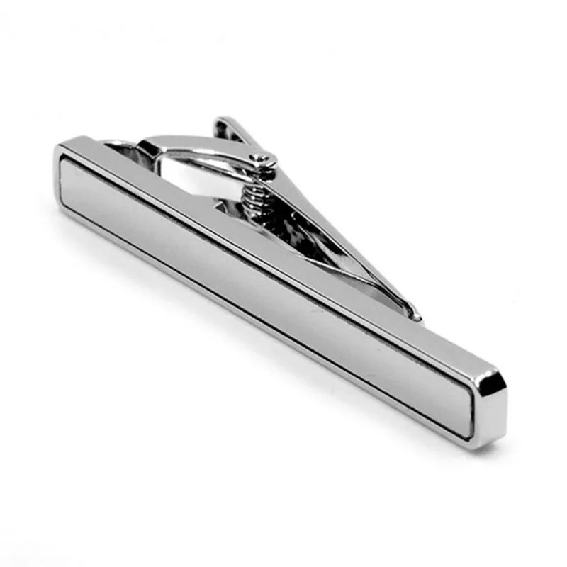 Wholesale Silver Black Sublimation Tie Clip Custom Mens Suit Shirt Trendy Jewelry Tie Bar Tuxedo Fashion Accessory Tie Pin