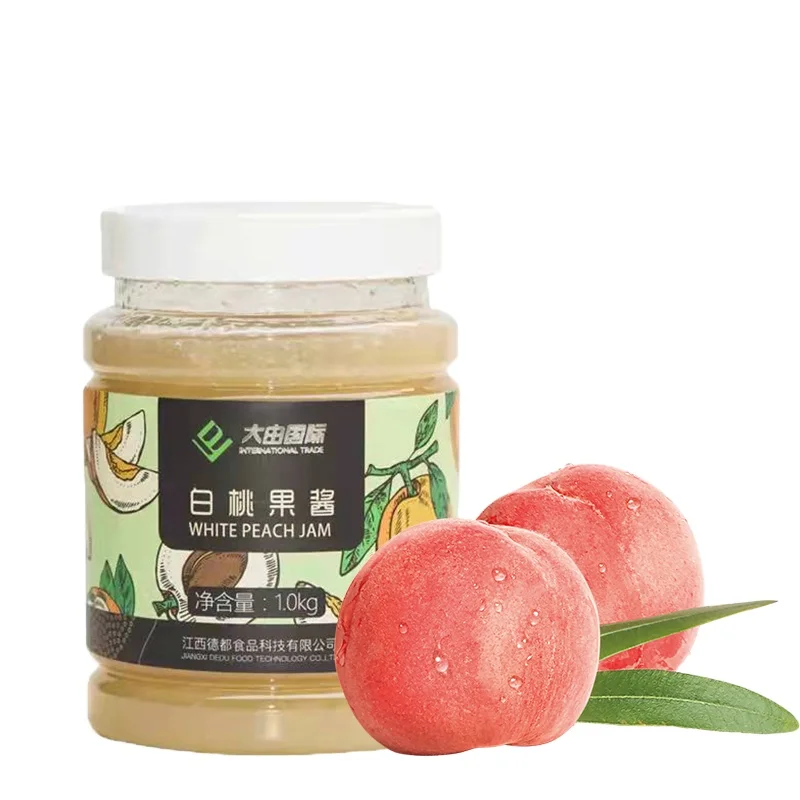 Popular Bubble Tea Manufacturer Supply Concentrated White Peach Jam Concentrated Fruit Jam