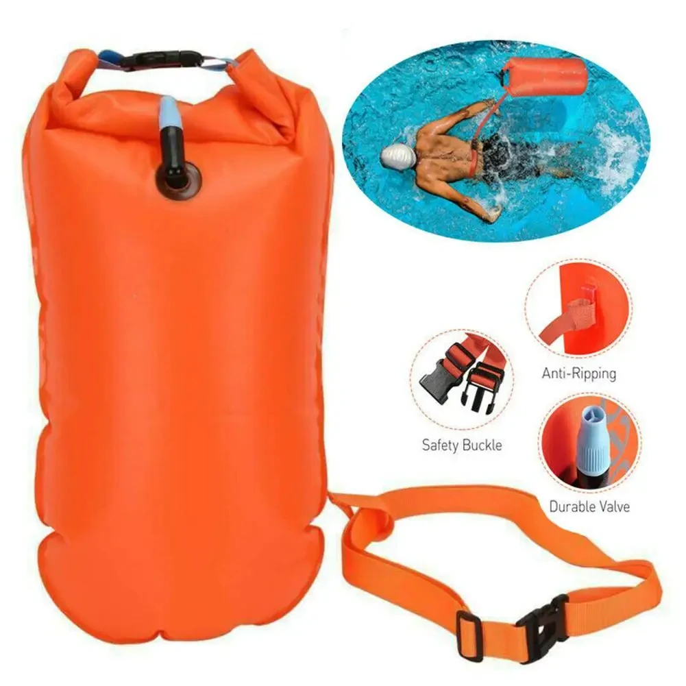 OEM PVC Safety Swimming Buoy Tow Float Swim Open Water Floating Air Dry Bag Inflatable Buoy for Swimmers and Triathletes