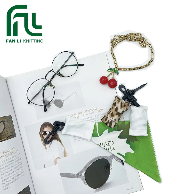 
Portable digital transfer optical lens glasses microfibre cleaning keychain cloth 