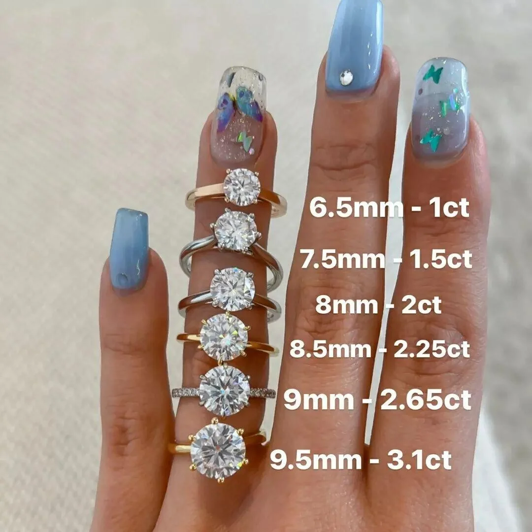 Fancy jewelry 2CT solitaire moissanite stone Rings 9K 10K 14K 18K gold rings anniversary wedding diamond engagement men ring