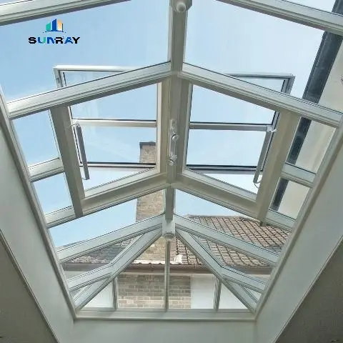 Sunshine Building Series Smart Sensor Automatic Large Aluminum Alloy Glass Skylight High Rate Window Type for Living