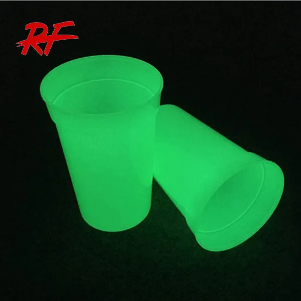 factory custom new product luminous plastic cup glow in dark cup