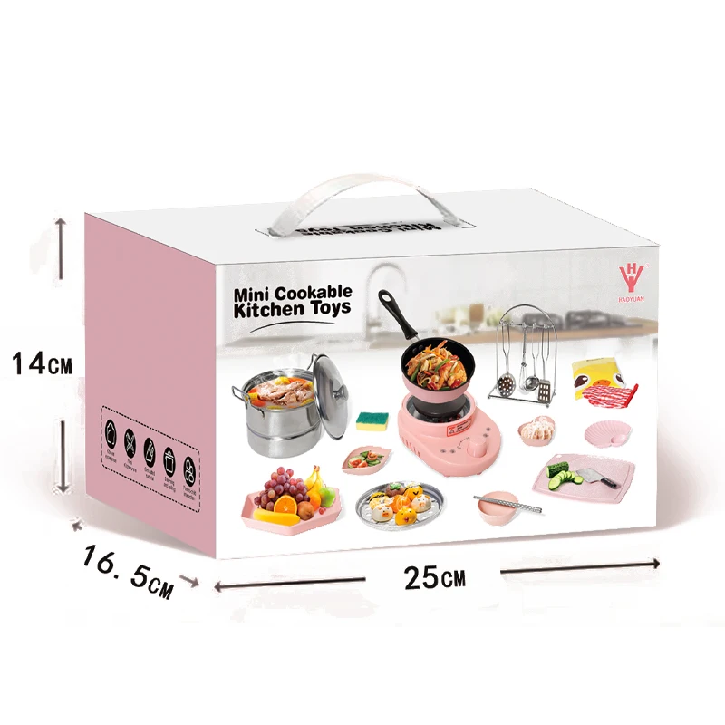colorful real cooking set Pretend play kitchen set  for kids simulated induction cooker toys OEM kitchen set