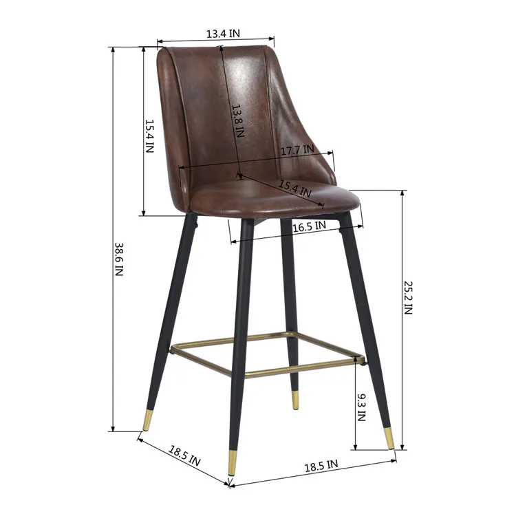 OEM high quality luxury comfortable high bar chair pu bar stools modern stool bar chairs dining chairs for dining