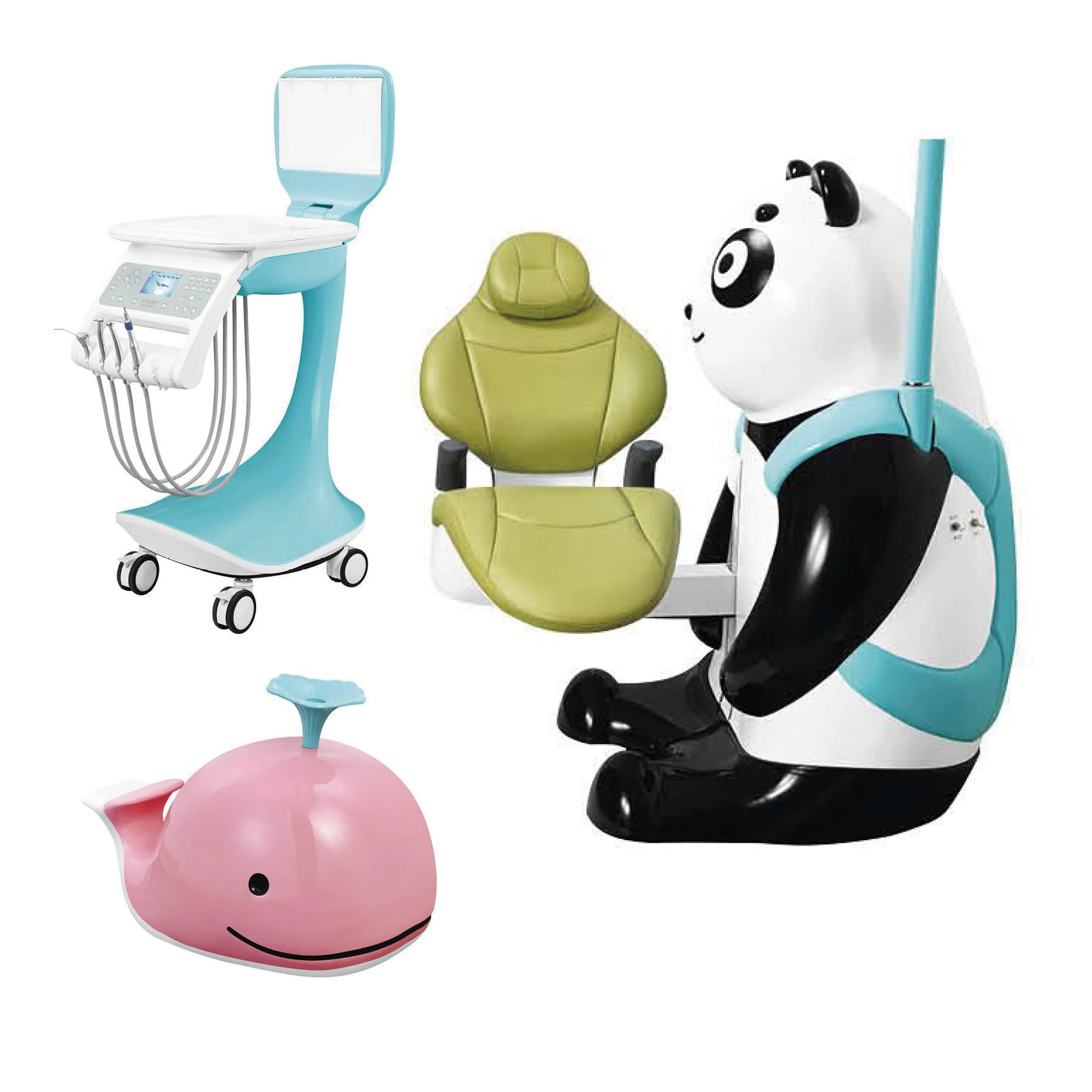 IN-M639 Cute comfortable Panda children dental chair ocean style dental chair