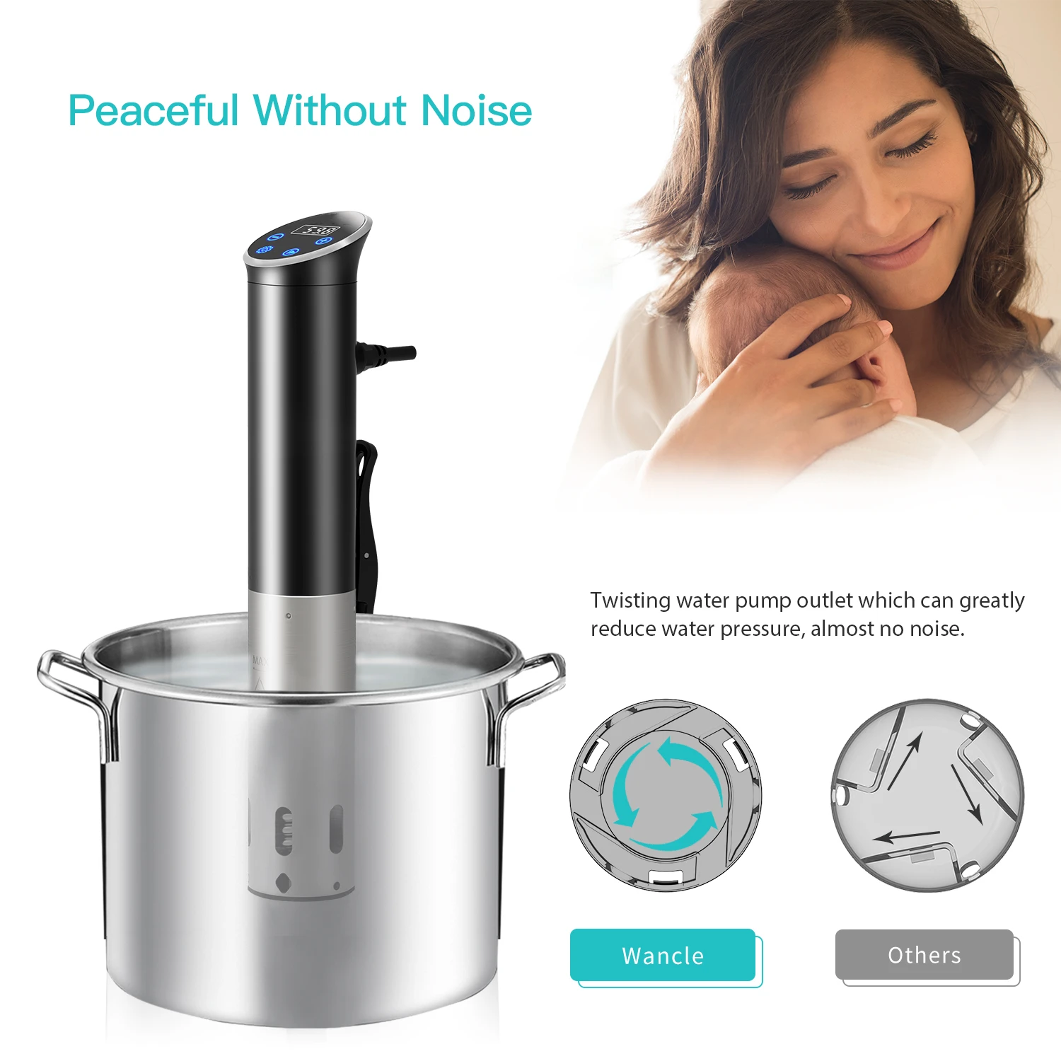 Sous Vide машина IPX7 водонепроницаемый Sous-Vide плита с погружным циркулятором заданными рецептами в приложении и тепловым погружением