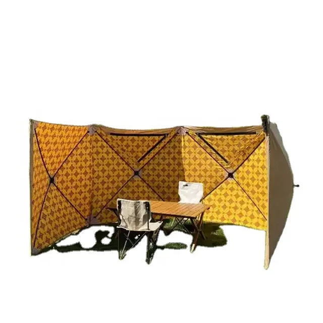 Outdoor Camping Beach Garden Pop Up Windshield Shelter Windbreak Wind Breaks Wall Qatar Arab Net Red Print Sun Protection