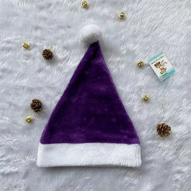 Wholesale Custom Adult Children Baby Classic Santa Claus Hats Xmas Cap Velvet Plush Christmas Hat for Kids