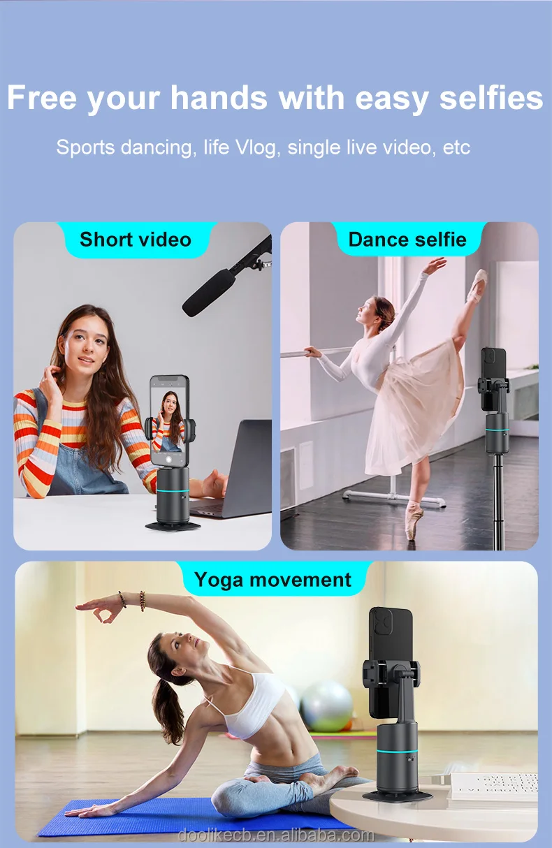 Newest Q14 360 Rotation Auto AI Focus Face Tracking Follow Mobile Phone Stabilizers Magnetic Holder Gimbal Stabilizer For Phones