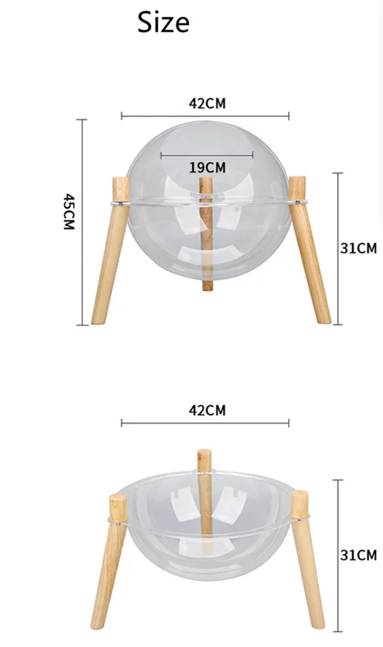 High Quality New Style  cat bed wood transparent acrylic pet bed with soft mat