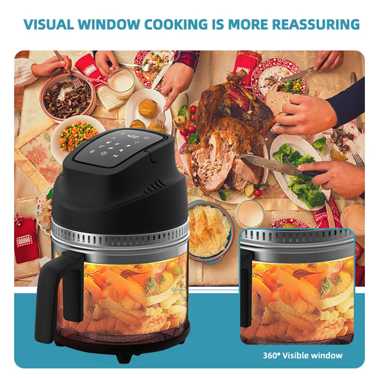 New Arrivals 1000W Small Kitchen Appliance 2.5L Indoor Household Steam Oven Glass Air Fryer