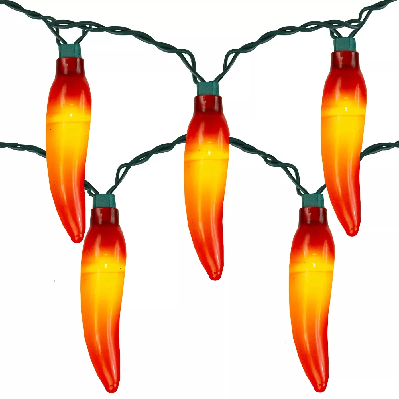 UL Listed 10Ct Orange LED Chili Pepper Summer Patio String Lights