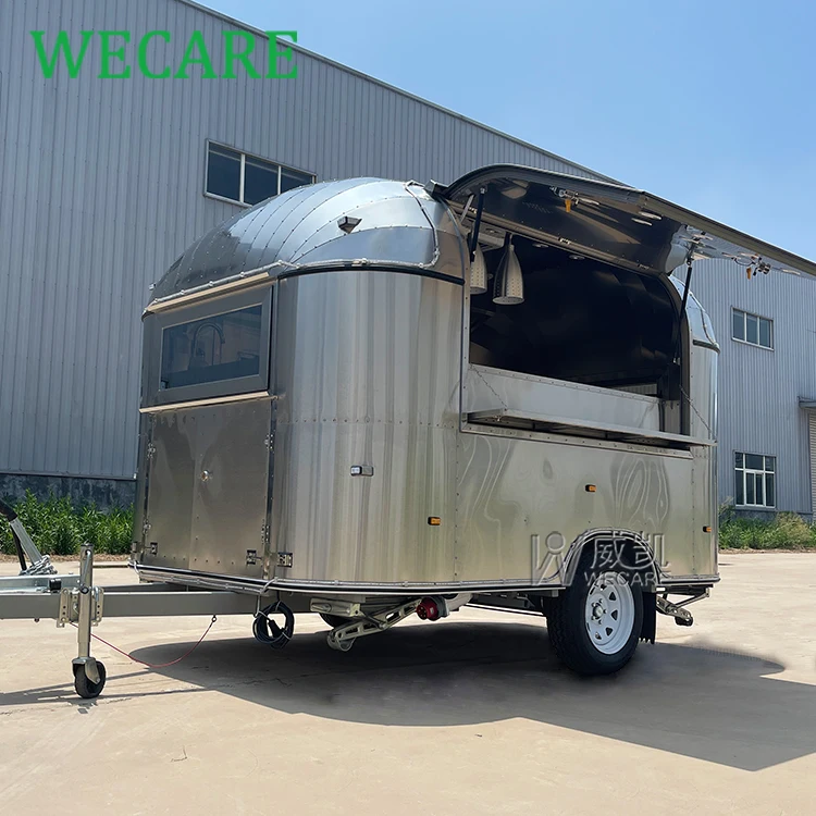 Wecare small fast bbq coffee ice cream food truck mobile coffee concession trailer drinks hotdog cart on wheels
